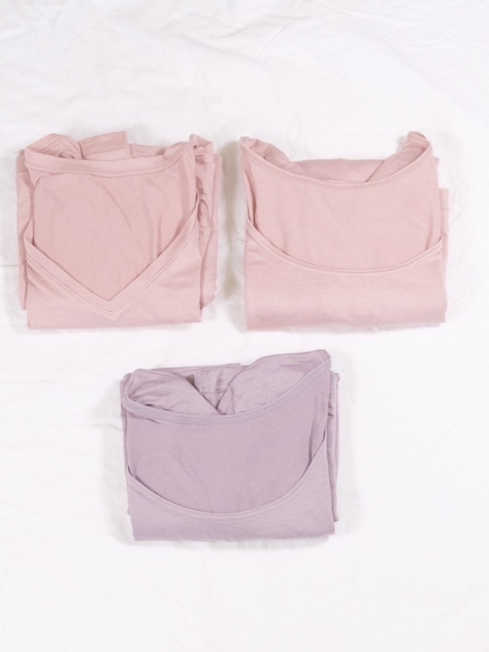 Lot of 3 Uniqlo Pink & Lavender Long Sleeve Heattech Shirts JP L